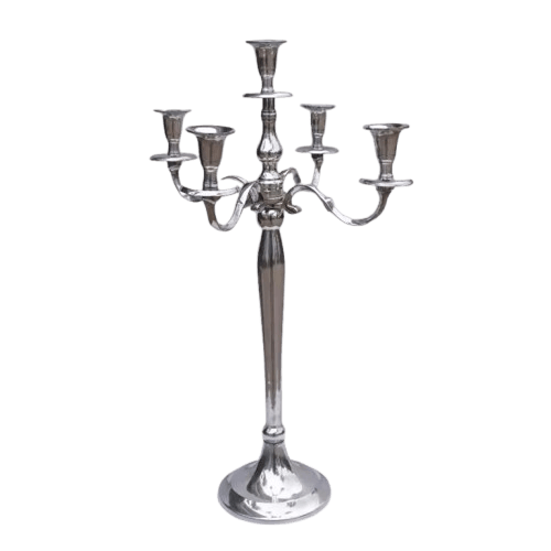 ALUMINIUM 5 STICKS CANDLEBRA HOLDER